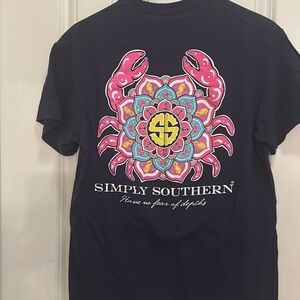 Simply Southern M navy/pink crab  T-Shirt